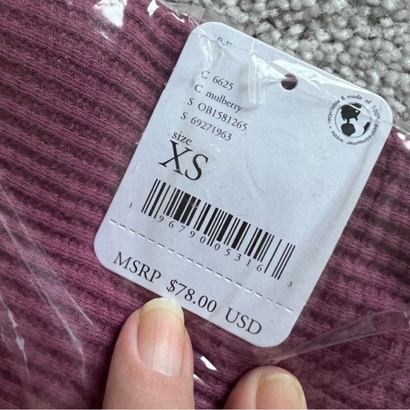 Free People - Santa Clara Thermal Top - Mulberry - Sz XS - Picture 3 of 3